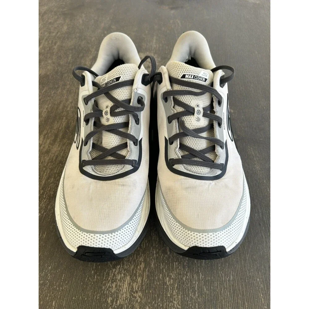 Skechers Max Run Vorteza Waterproof White Sneaker Running Shoes Men's Size 11.5